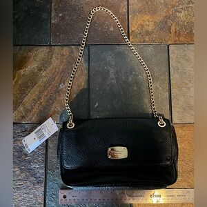 Michael Kors Pebble Leather Soft Shoulder Chain Clutch